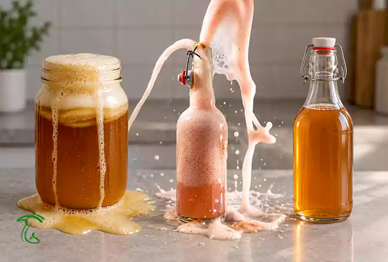 تجمع گاز در هنگام تولید قارچ کامبوچا