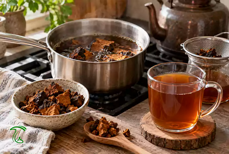 طرز تهیه قارچ چاگا - تهیه دمنوش چاگا